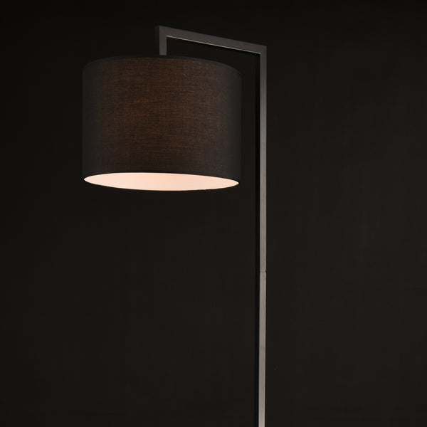 Golvlampa Düsseldorf-1xE27,max.60W-metall-textil, svart