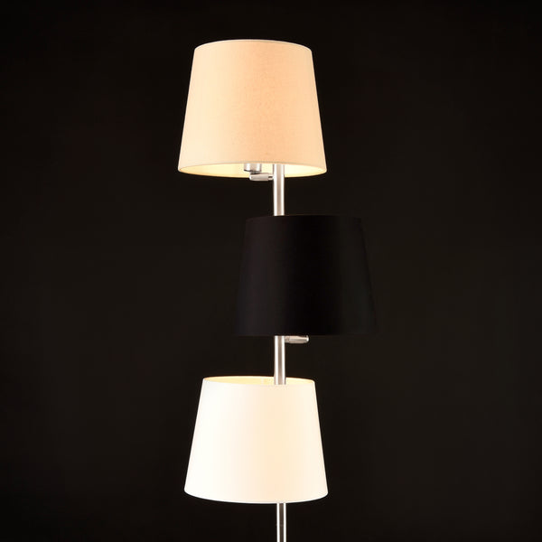 Golvlampa Braga 3 lampskärmar 149cm silver creme svart vit [lux.pro]