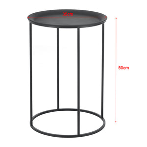 Soffbord set om 3 metall svart [en.casa]