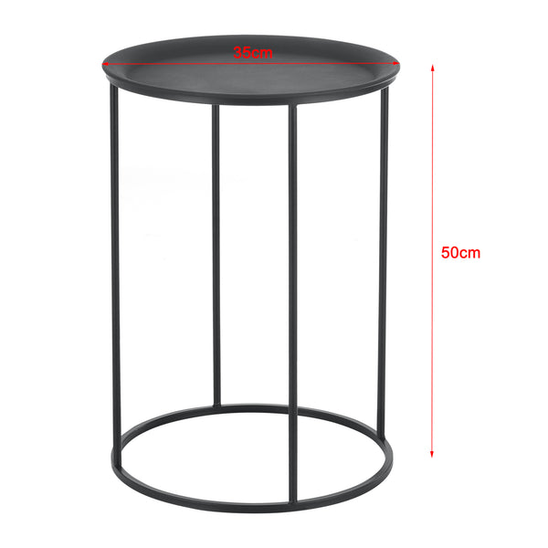 Soffbord set om 3 metall svart [en.casa]