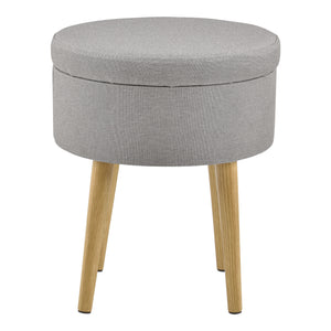 Soffbord Aurere fotpall 42xØ36cm förvaring under bordsskivan grå [en.casa]