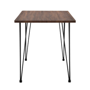 Elegant matbord med hårnålsben stål MDF svart valnötsfärg plats för 4 personer [en.casa]