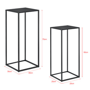 Soffbord/Sidobord Ulf set om 2 svart [en.casa]