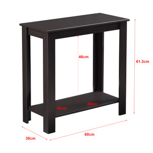 Soffbord Chur med hylla 61,3x60x30cm kaffefärgad [en.casa]