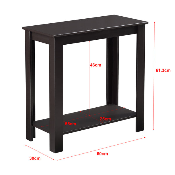 Soffbord Chur med hylla 61,3x60x30cm kaffefärgad [en.casa]
