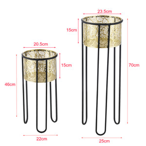 Växtställ Modave set om 2 hårnålsben metall [en.casa]