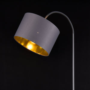 Golvlampa Toledo höjd 173cm Ø 35cm metall textil grå [lux.pro]