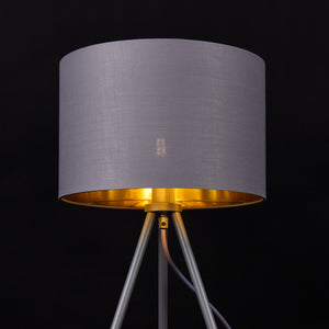 Bordslampa Metz 51x30cm metall textil grå guld [lux.pro]
