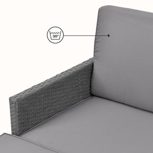 Loungegrupp Cloppenburg 4 sits konstrotting mörkgrå [en.casa]