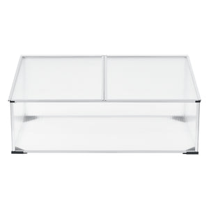 Fröbädd Hoorn med delat tak 100x60x40 cm Aluminium Polykarbonat en.casa