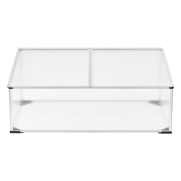Fröbädd Hoorn med delat tak 100x60x40 cm Aluminium Polykarbonat en.casa