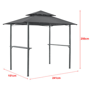 BBQ paviljong Parga grillpaviljong mörkgrå [en.casa]