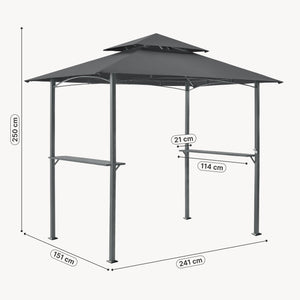 BBQ paviljong Parga grillpaviljong mörkgrå [en.casa]