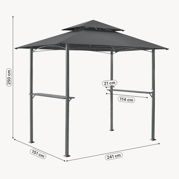 BBQ paviljong Parga grillpaviljong mörkgrå [en.casa]