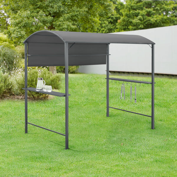 BBQ paviljong Pyrgos 215x220x140cm antracit mörkgrå [en.casa]