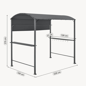 BBQ paviljong Pyrgos 215x220x140cm antracit mörkgrå [en.casa]