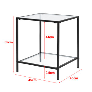 Sidobord Norrtälje svart transparent [en.casa]