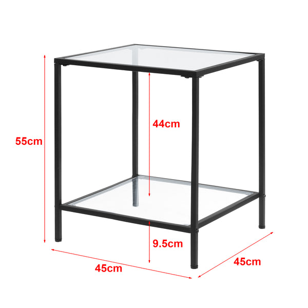 Sidobord Norrtälje svart transparent [en.casa]