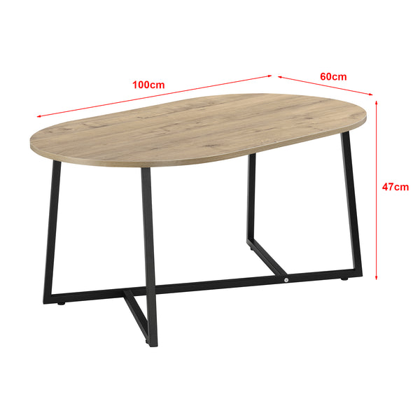 Soffbord Valdemarsvik 100x60x47cm svart ekfärg [en.casa]®
