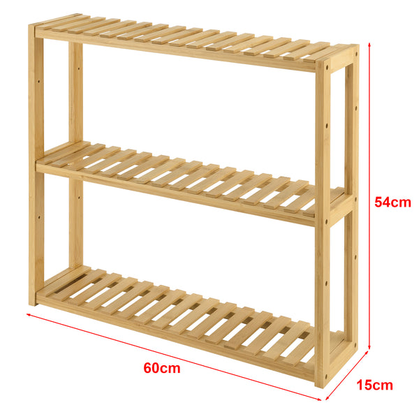 Hylla Örnsköldsvik 60x15x54cm bambu [en.casa]®