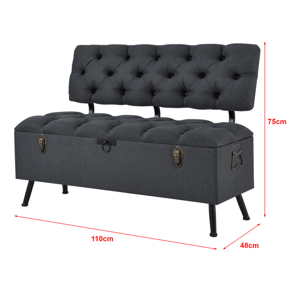 Sittbänk Malmöhus med förvaring 110x48x75cm [en.casa]