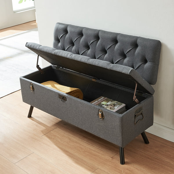 Sittbänk Malmöhus med förvaring 110x48x75cm [en.casa]