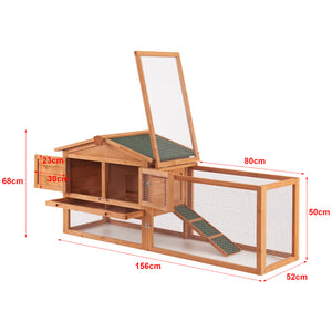 Oberursel kaninbur 68x156x52cm granträ [en.casa]