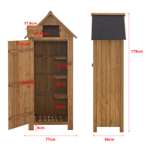 Trädgårdsskåp Redskapsbod Vedförvaring 179x77x54 cm granträ [en.casa]