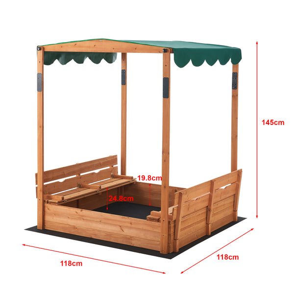 Sandlåda Pitsunda med tak 145x118x118 cm [en.casa]