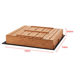Sandlåda Campillos 23,5x118x114 cm med lock / bänk [en.casa]