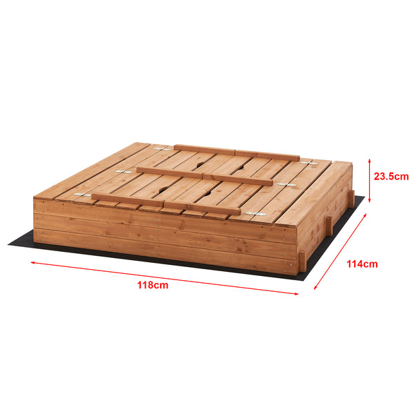 Sandlåda Campillos 23,5x118x114 cm med lock / bänk [en.casa]