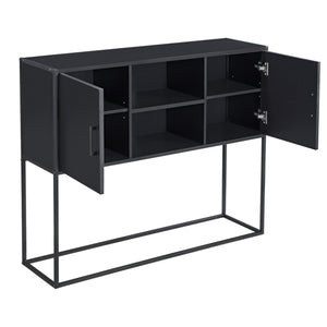 Avlastningsbord Motala metall svart 90x108,5x30cm [en.casa] 