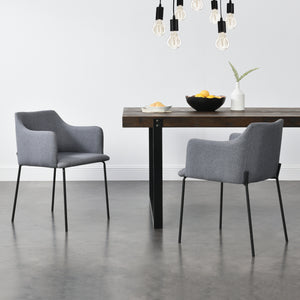 Stoppad fåtölj Krakau set om 2 mörkgrå [en.casa] 