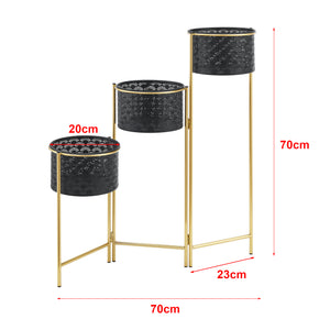 Piedestal Kieldrecht hopfällbar 3 krukor 70x70x20 cm metall [en.casa] 