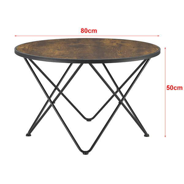Soffbord Goskamark Ø80x50 cm stål [en.casa]