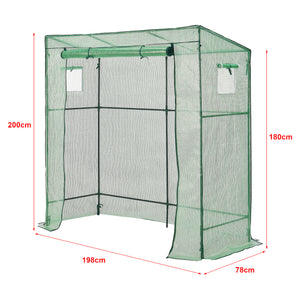 Växthus Vlaardingen 198x78x200cm Grönt [en.casa]