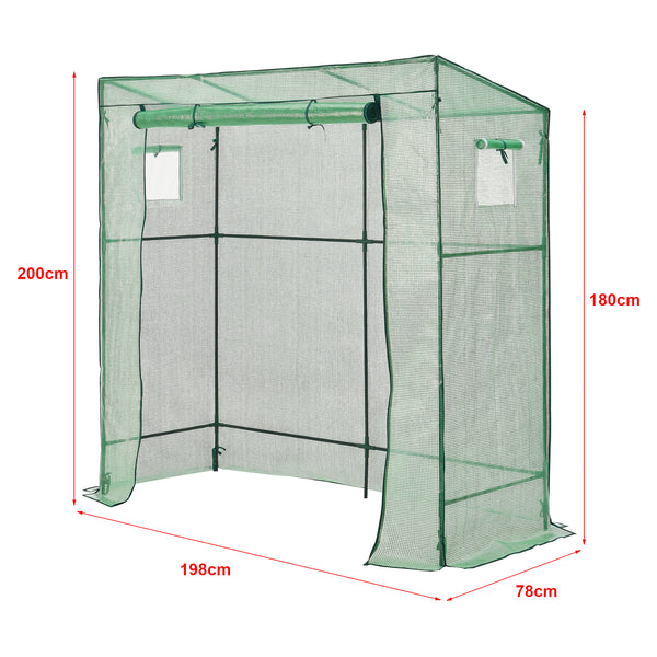 Växthus Vlaardingen 198x78x200cm Grönt [en.casa]