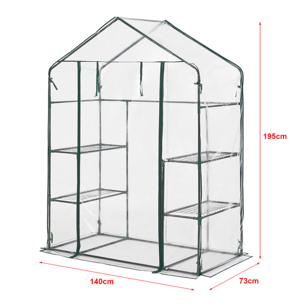 Växthus Hoorn 140x73x195 cm [en.casa]
