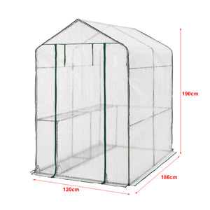 Växthus Oosterhout 120x186x190 cm [en.casa] 