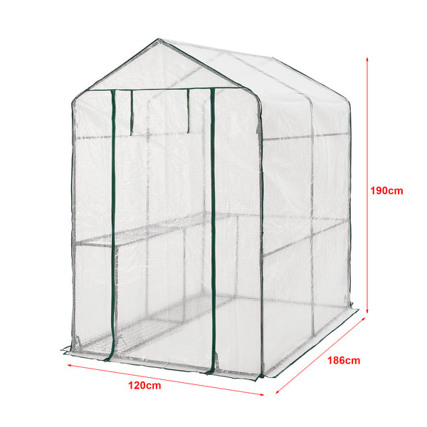 Växthus Oosterhout 120x186x190 cm [en.casa] 