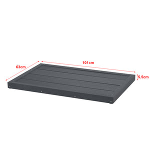 Golv till utedusch Nürtingen WPC 101x63x5,5 cm mörkgrå [en.casa] 