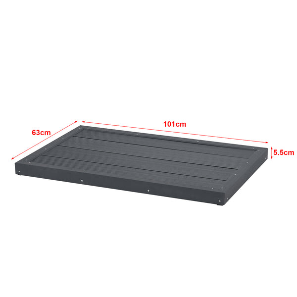 Golv till utedusch Nürtingen WPC 101x63x5,5 cm mörkgrå [en.casa] 