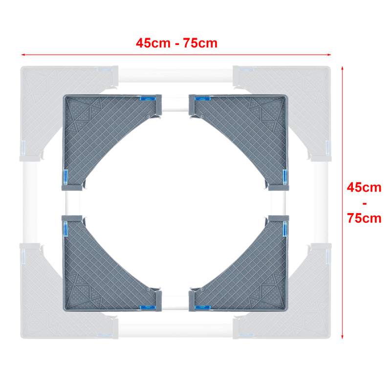 Måttskiss Maisach tvättmaskin basram 8 fot max. 500 kg [en.casa]