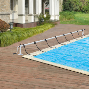 Pool roll-up Oliveti med skjutreglage aluminium [en.casa]
