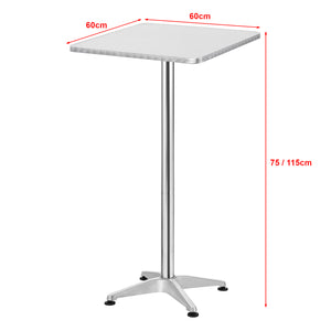 Barbord Järpen silver vikbar bordsskiva 75-115x60x60 cm [en.casa]