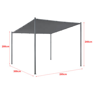 Paviljong Carunchio 300x285x248cm Mörkgrå [en.casa]
