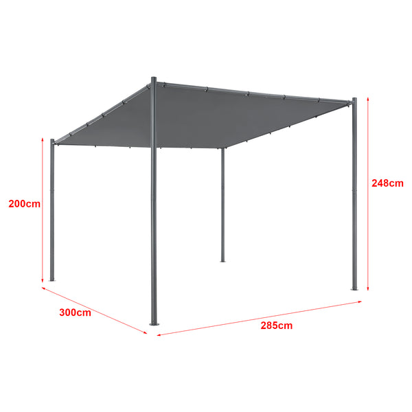 Paviljong Carunchio 300x285x248cm Mörkgrå [en.casa]