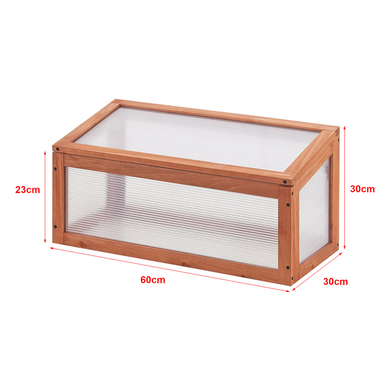 Måttskiss Drivhus Laarbeek miniväxthus 60x30 cm furu [casa.pro]