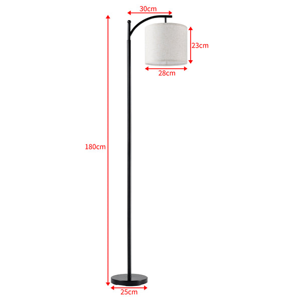 Golvlampa Coventry 180cm metall svart beige [lux.pro]