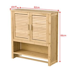 Badrumsskåp Tyresö 66x62x20 cm bambu [en.casa]